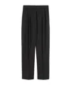 Max Mara Black Pinstriped Wool Trousers