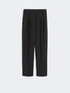 Max Mara Woollen Cloth Carrot-fit Trousers In Gray