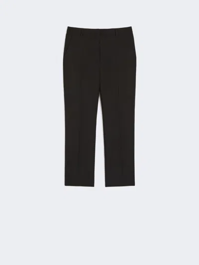 Max Mara Woollen Cloth Cigarette Trousers In Black