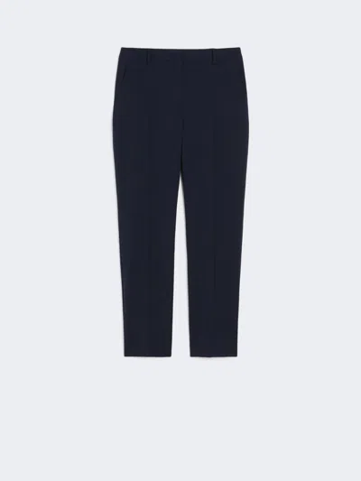 Max Mara Woollen Cloth Cigarette Trousers In Blue