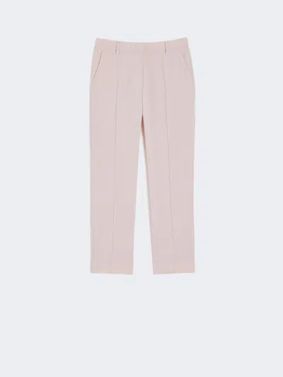 Max Mara Woollen Cloth Cigarette Trousers In Pink