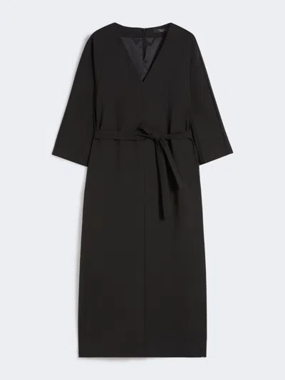 Max Mara Woollen Cloth Dress In Black