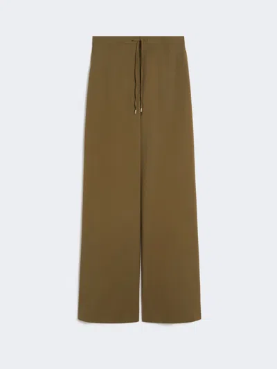 Max Mara Woollen Cloth Joggers In Brown