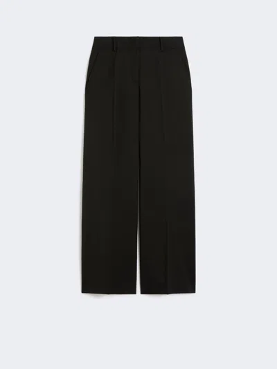 Max Mara Woollen Cloth Palazzo Trousers In Black