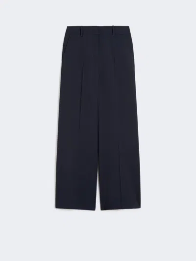 Max Mara Woollen Cloth Palazzo Trousers In Blue