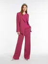 Max Mara Woollen Cloth Palazzo Trousers In Fuchsia