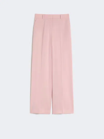 Max Mara Woollen Cloth Palazzo Trousers In Pink