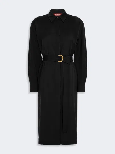 Max Mara Woollen Cloth Shirt Dress In Black
