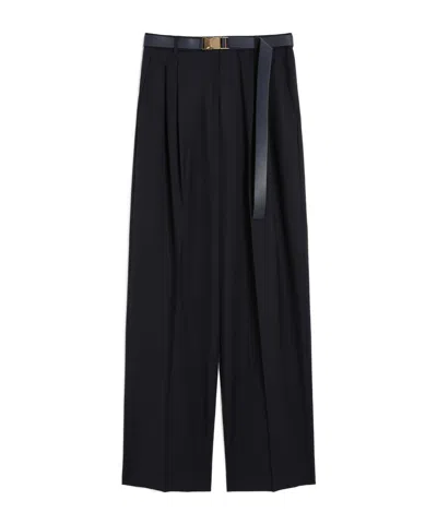 Max Mara Woollen Cloth Trousers In Black