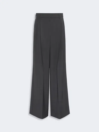 Max Mara Woollen Cloth Trousers In Dark Grey