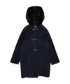 Max Mara Woolly Collar Hooded Coat In Black