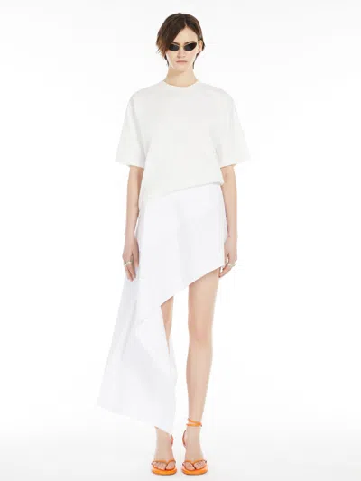 Max Mara Worn-look T-shirt In Optical White