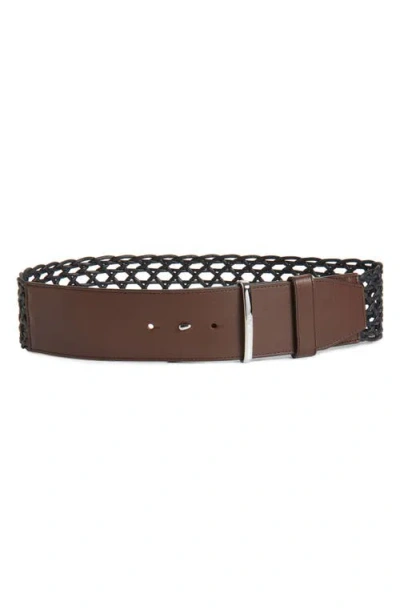 Max Mara Woved Mixed Media Belt In Multi