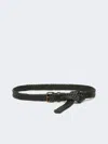 Max Mara Woven Leather Belt In Black