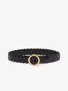 Max Mara Woven Leather Belt In Black