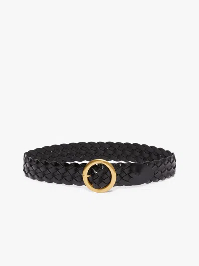 Max Mara Woven Leather Belt In Brown