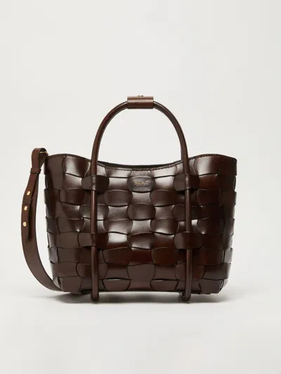 Max Mara Woven Leather Small Marine Bag In Brown