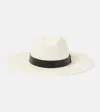 MAX MARA WOVEN LEATHER-TRIMMED PANAMA HAT
