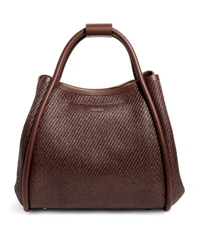 Max Mara Woven Marine Top-handle Bag In Brown