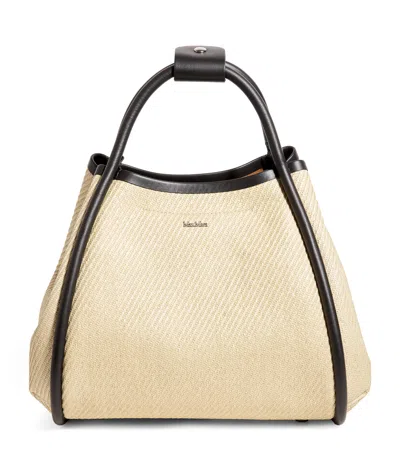 MAX MARA WOVEN MARINE TOP-HANDLE BAG