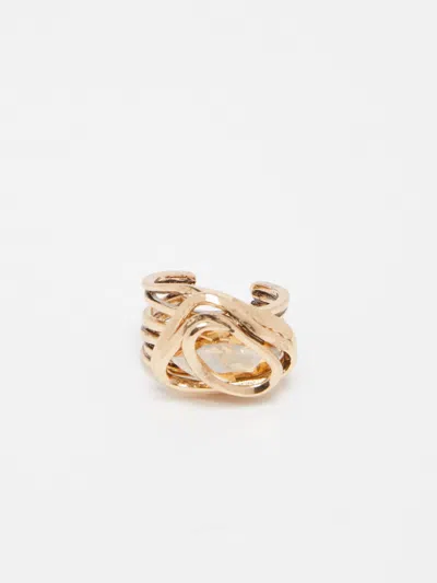 Max Mara Woven Ring In Gold