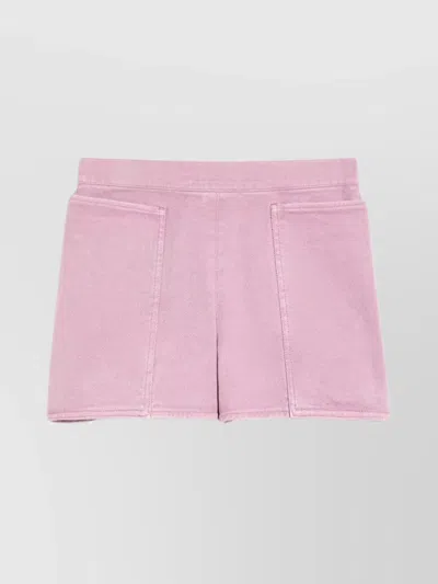 Max Mara Wrap-around Hip Patch Pocket Shorts In Pink
