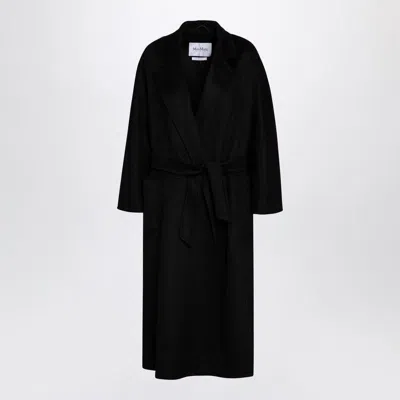 Max Mara Wrap Coat In Black Cashmere