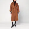 Max Mara Wrap Coat In Brown Cashmere