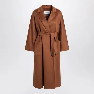 Max Mara Wrap Coat In Brown Cashmere