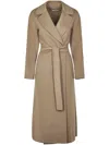 Max Mara Classic Wrap Coat With Belted Waist In Brown