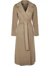Max Mara Classic Wrap Coat With Belted Waist In Nude
