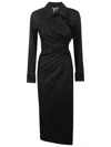 Max Mara Wrap Design Midi Dress In Black