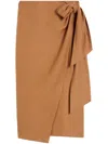 Max Mara Wrap Design Midi Skirt In Brown