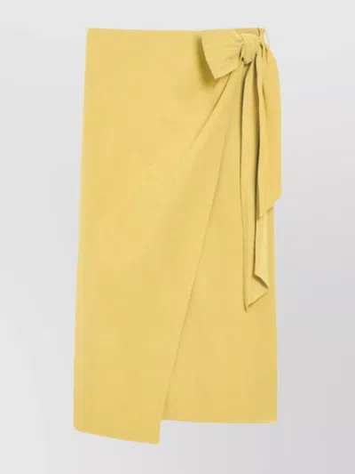 MAX MARA WRAP MIDI SKIRT WITH HIGH WAIST BOW