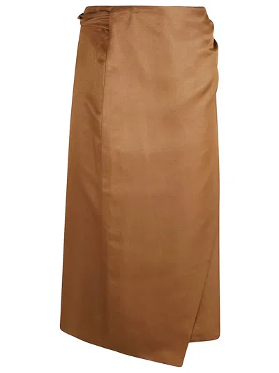 Max Mara Wrap-style Skirt With Tied Waist In Brown