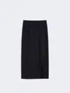 Max Mara Wrap Wool Skirt In Blue