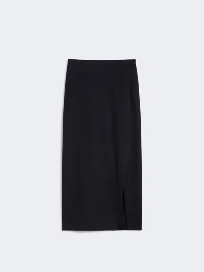 Max Mara Wrap Wool Skirt In Blue