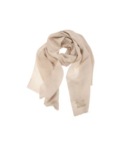 Max Mara Wraparound Style Wool-blend Scarf In Gray
