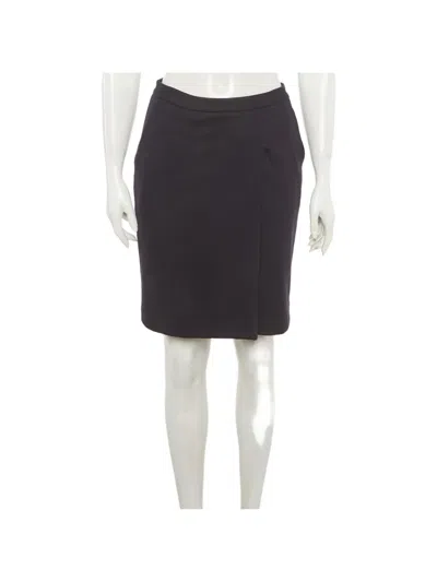 Pre-owned Max Mara Wrap-design Pencil Mini Skirt In Blue