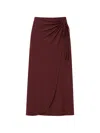 Max Mara Wrap-style Gathered Skirt In Burgundy