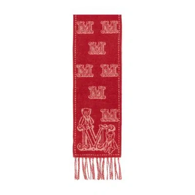 Max Mara Wsanima Logo Scarf In Red