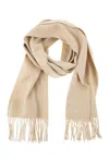 Max Mara Embroidered-logo Fringed Scarf