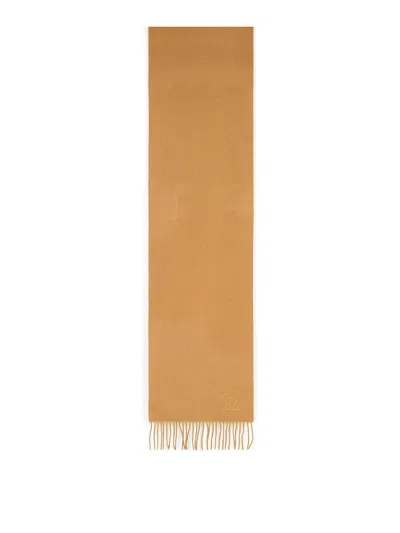Max Mara Wsdalia Beige Cashmere Scarf In Brown