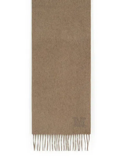Max Mara Wsdalia Beige Cashmere Scarf In Brown