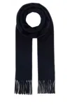 Max Mara Navy Blue Solid Scarf In Blue