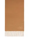 Max Mara Monogram Embroidered Cashmere Stole In Brown
