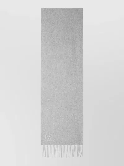 Max Mara Wsdalia Cashmere Scarf Fringe Detail In Gray