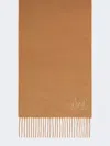 Max Mara Monogram Embroidered Cashmere Stole In Brown