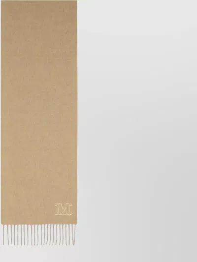 Max Mara 'wsdalia' Cashmere Stole 'monogram' Embroidery In Neutral