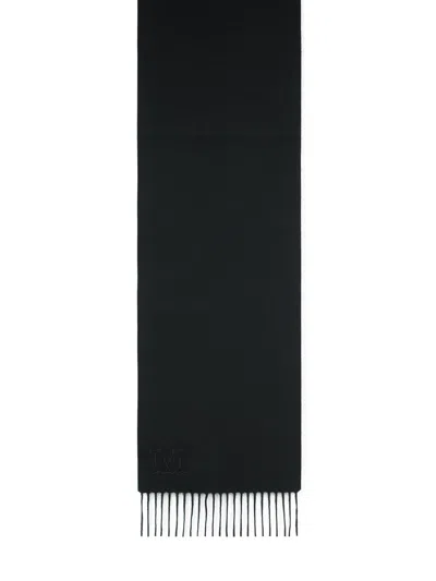 MAX MARA MAX MARA 'WSDALIA' CASHMERE STOLE WITH BLACK 'MONOGRAM' EMBROIDERY WOMEN